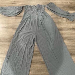 Pretty Little Thing Grey Maternity Jump Suit- brand new!!!